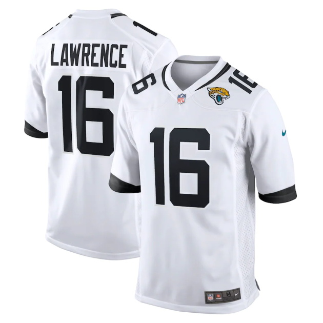 mens nike trevor lawrence white jacksonville jaguars white game jersey